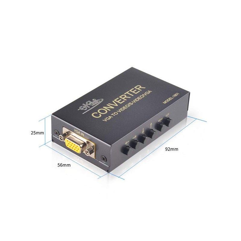 eKL محول eKL من VGA إلى AV صندوق محول إدخال VGA مركب RCA S-فيديو مخرج VGA كمبيوتر PC لابتوب إلى تلفاز عرض موصل بروجيكتور - Image 5